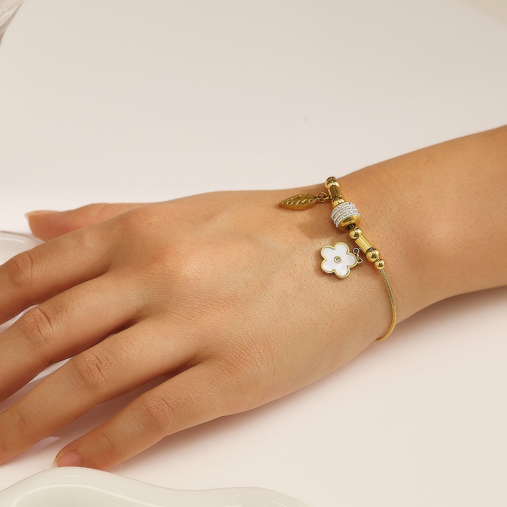 Bloom & Leaf Charm Bracelet