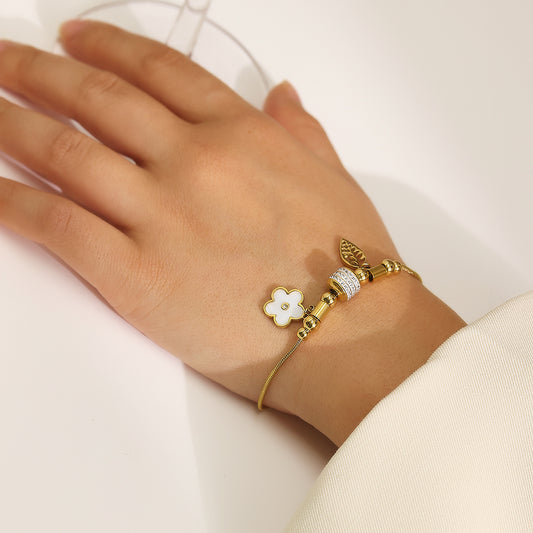 Bloom & Leaf Charm Bracelet